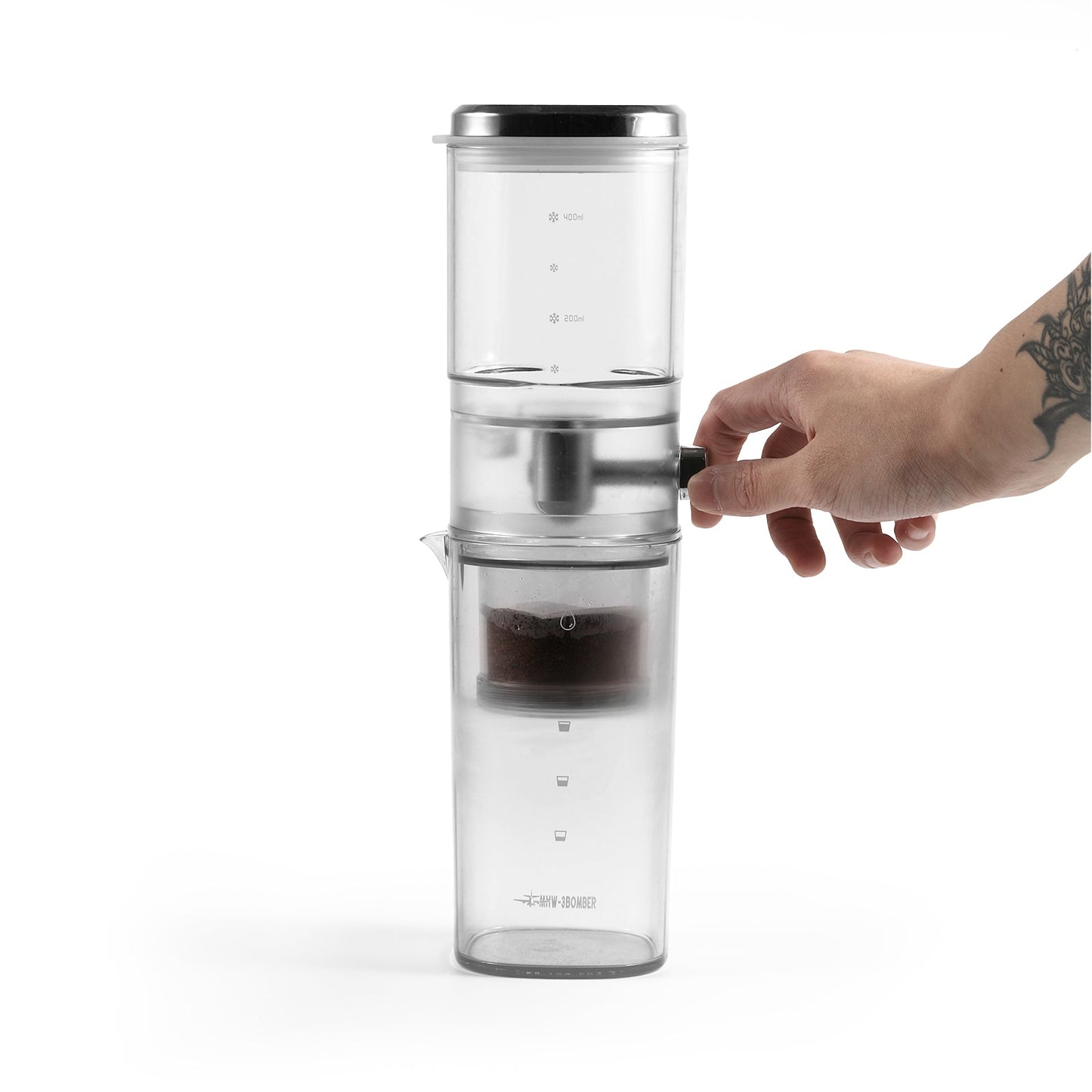 MHW-3BOMBER Fresh Ice Dripper Cold Drip Coffee Maker Transparent-400m