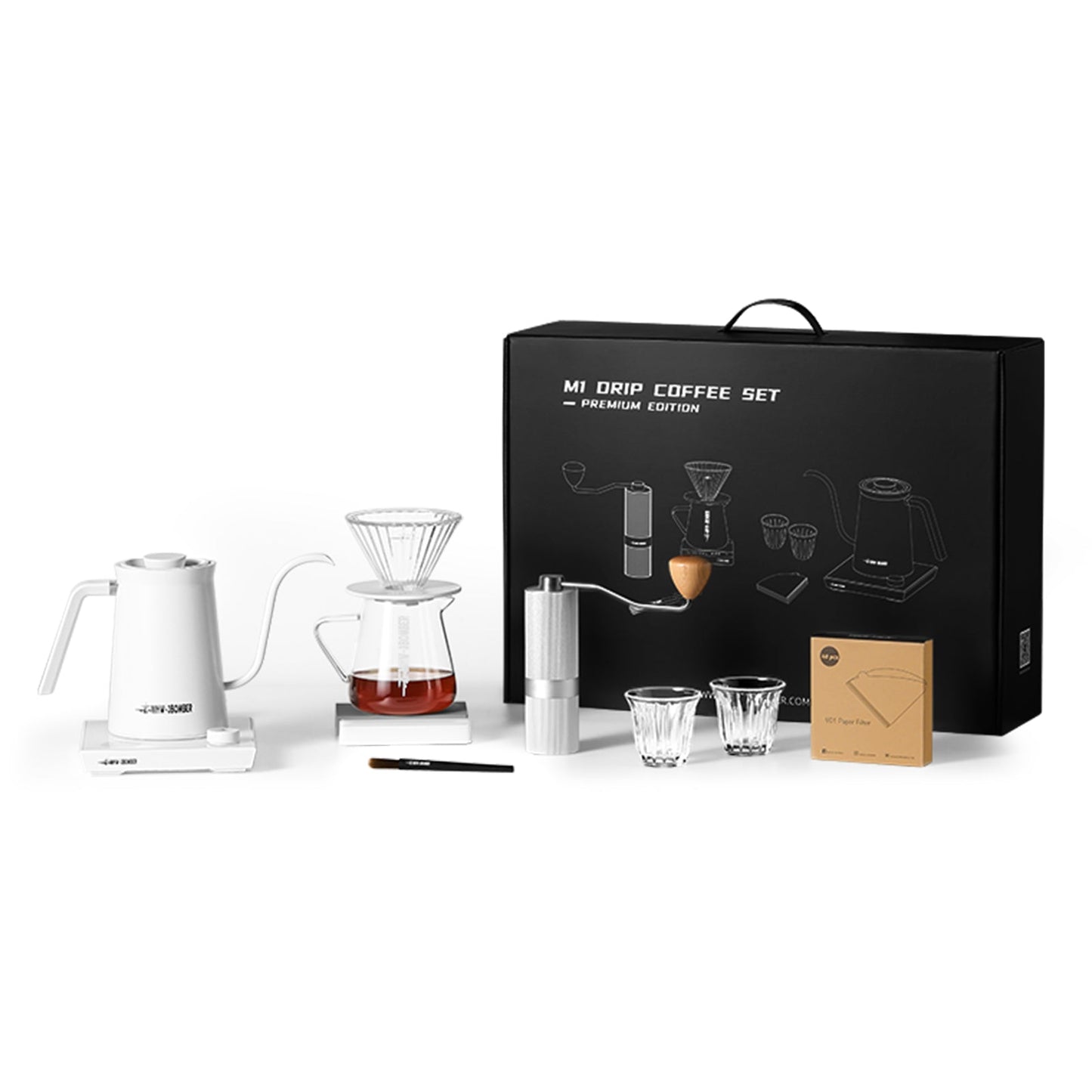 MHW-3BOMBER Assassin M1 Drip Coffee Set 9 pcs in one white