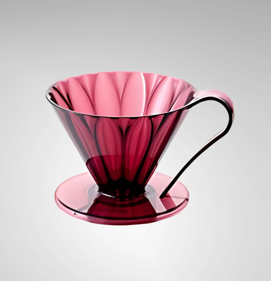 CAFEC Tritan Cone-Shaped Flower Dripper Wine Red Cup 4