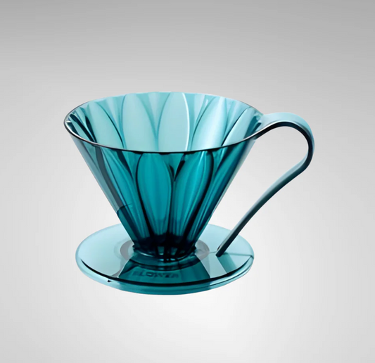 CAFEC Tritan Cone-Shaped Flower Dripper Clear Blue Green Cup 1