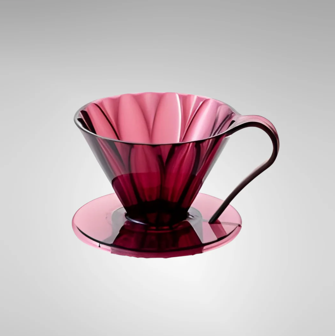 CAFEC Tritan Cone-Shaped Flower Dripper Wine Red Cup 1
