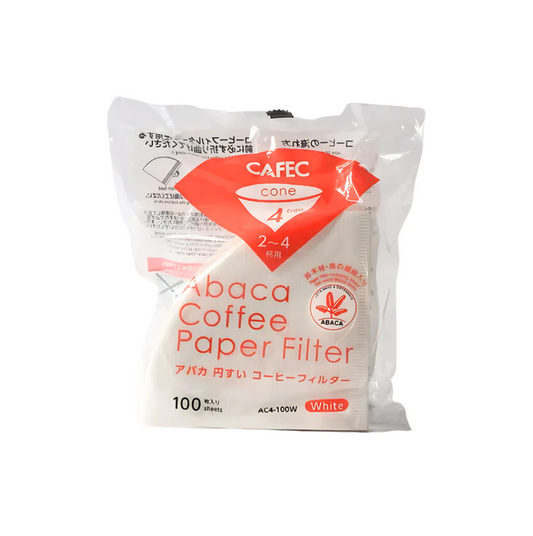 CAFEC Abaca Cone Shape Paper Filters Cup 4, (100 Filters)